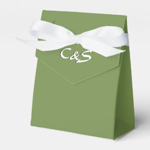 Solid Asparagus Green Favour Box