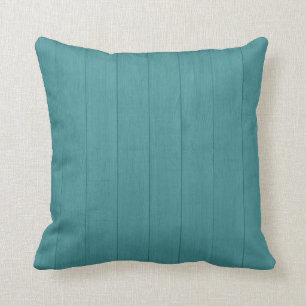 Solid Autumnal Blue on Wood Planks Throw Pillow