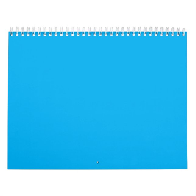Solid Azure Blue Background – Minimalist Template Calendar (Cover)