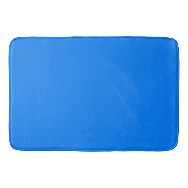 Solid azure blue bath mat (Front)