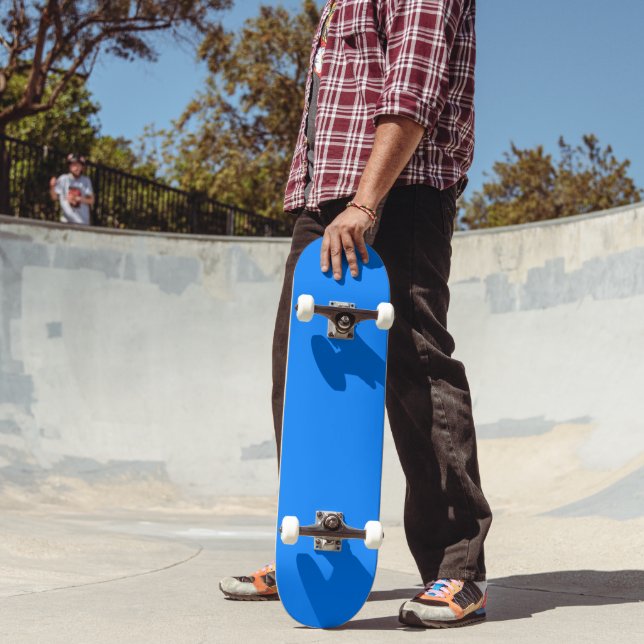 Solid Azure Blue Colour Background Skateboard (Outdoor 2)