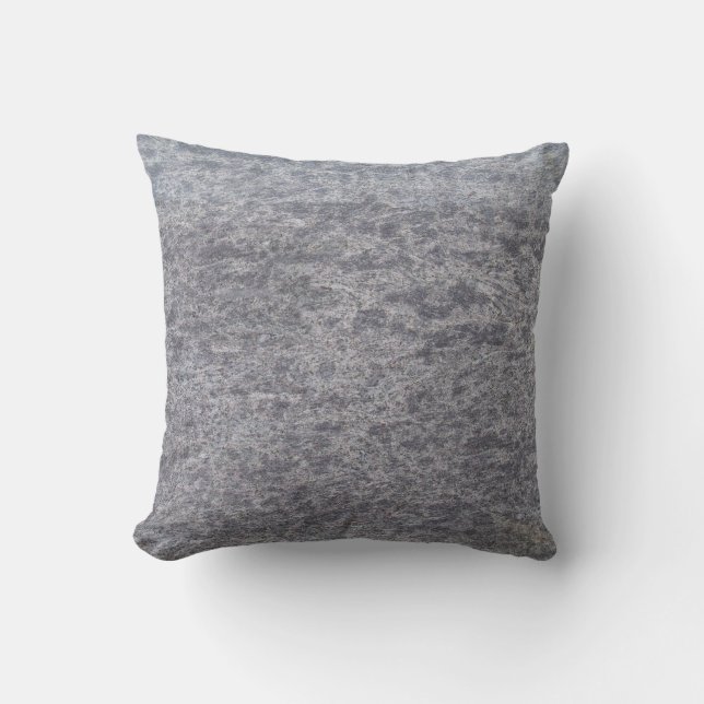 Solid Backed Grey Speckled Marble Textured Pillow (Front)