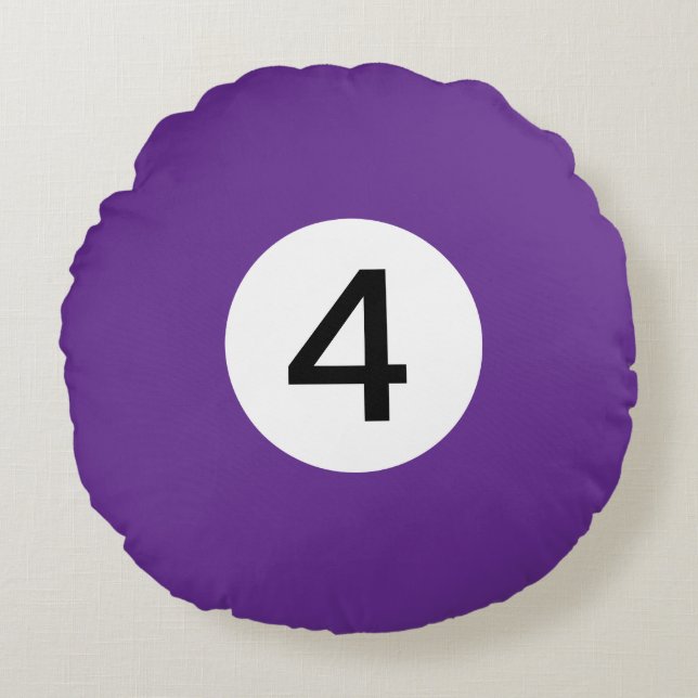 Solid Billiard Ball #4 - 100% Editable Round Cushion (Front)