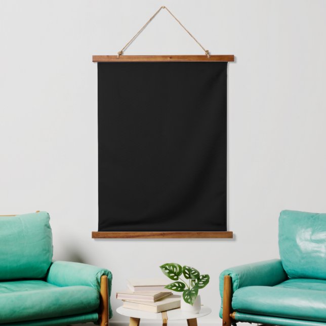 Solid Black 26"x36" Vertical Hanging Tapestry (Living Room)