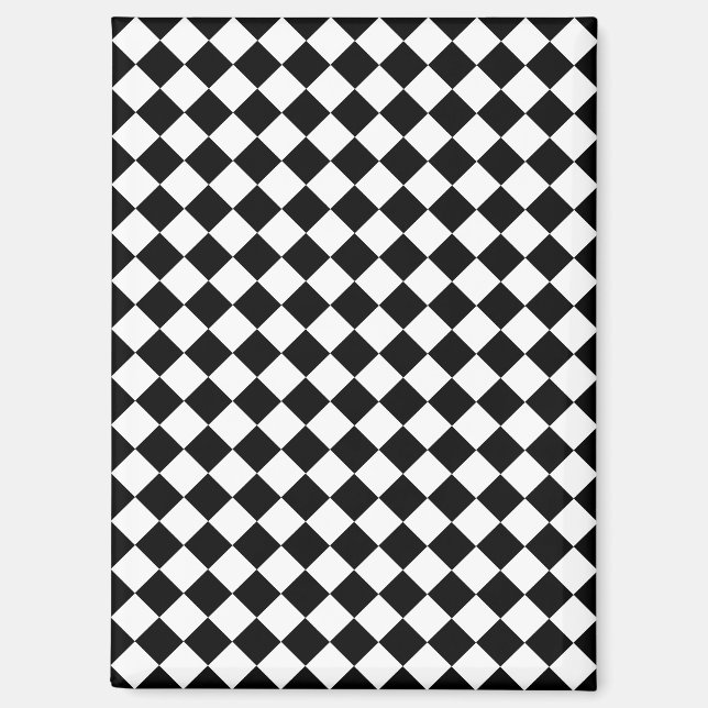 Solid Black and White Chevron Pattern Magnet (Front)