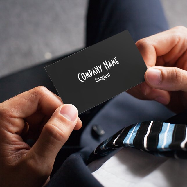 Solid Black Business Card (Black and White Retro Bold Business Card)