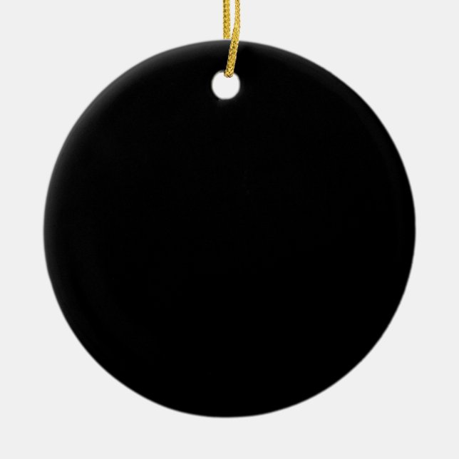 Solid Black Ceramic Ornament (Front)