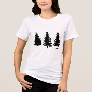 Solid Black Christmas Tree Set Tri-Blend Shirt