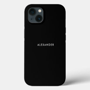 Solid Black Color Name Minimalist iPhone 13 Case