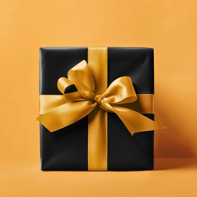 Solid Black Colour Bridal Shower Gift Wrapping Paper (solid black color gift wrapping paper rolls)