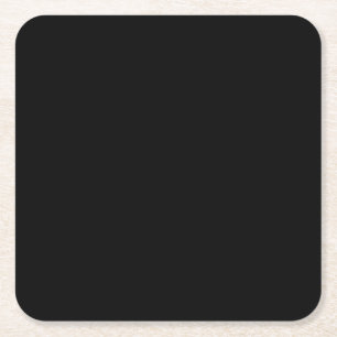 Solid black colour square paper coaster