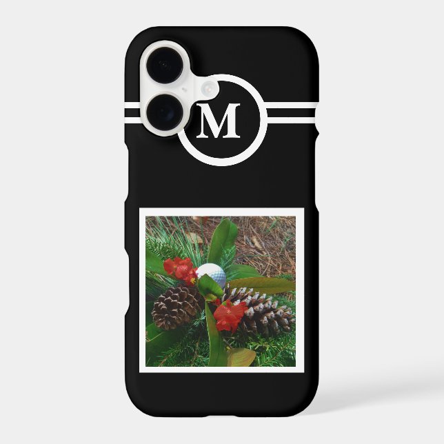Solid black, custom monogram initial, your photo (Back)