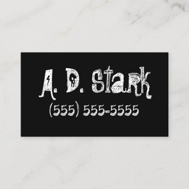 Solid Black Edgy Business Cards (Front)