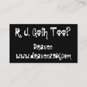 Solid Black Goth Business Cards