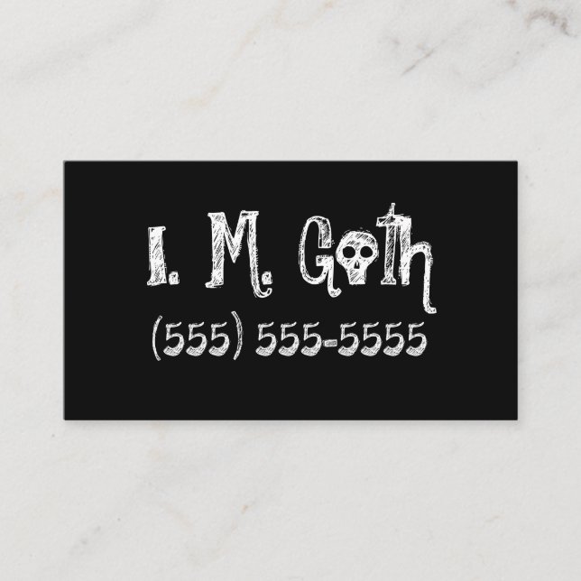 Solid Black Goth Business Cards (Front)
