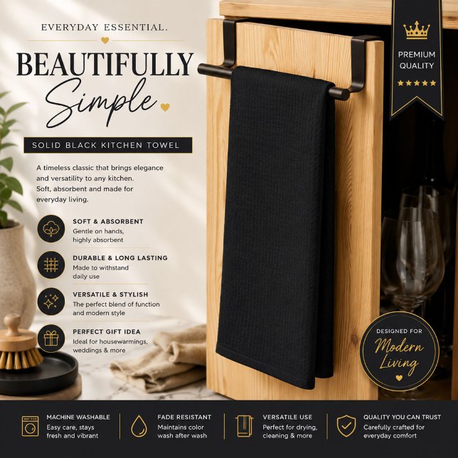 Solid Black Kitchen Towel (Creator Uploaded)
