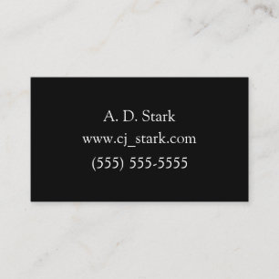 Solid Black Minimalist Business Cards