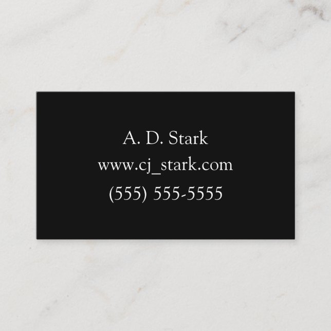 Solid Black Minimalist Business Cards (Front)