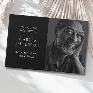 Solid Black Photo Memorial Guest Book