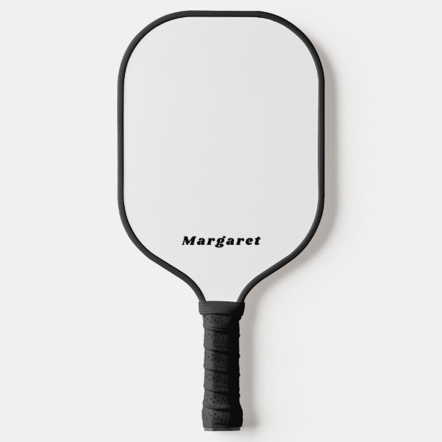 Solid Black Pickleball Paddle with Your Name in St (Front)