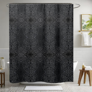 Solid Black Shower Curtain Style 2
