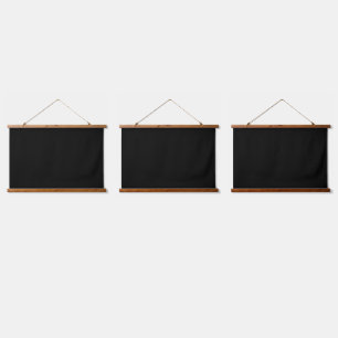 Solid Black WFH background screen backdrop Three Hanging Tapestry