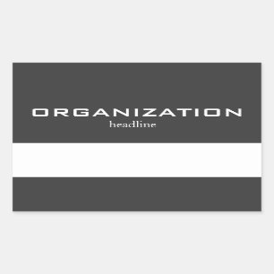Solid Black White Headline Name Tag Labels