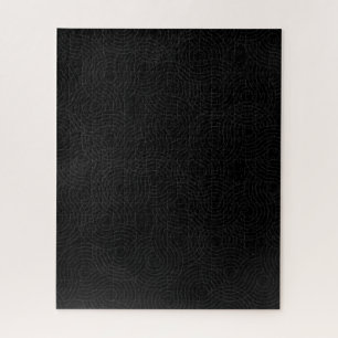 Solid Black with Dark Grey Geometric Illusion Jigsaw Puzzle