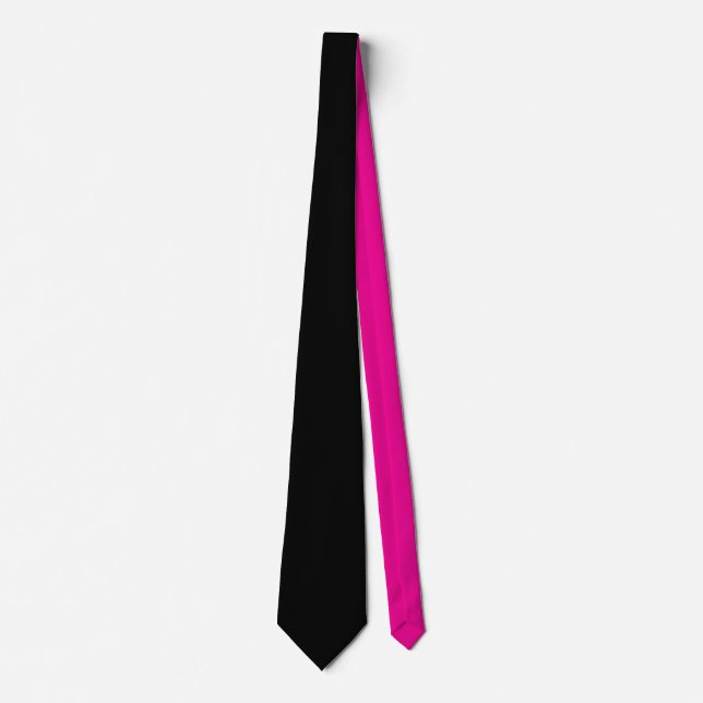 Solid Black with Hot Pink Neck Tie (Front)