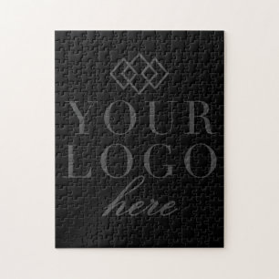 Solid Black Your Secret Message Custom Logo Jigsaw Puzzle