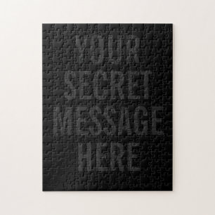 Solid Black Your Secret Message Jigsaw Puzzle