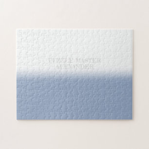 Solid Blue and White Secret Message Personalised Jigsaw Puzzle