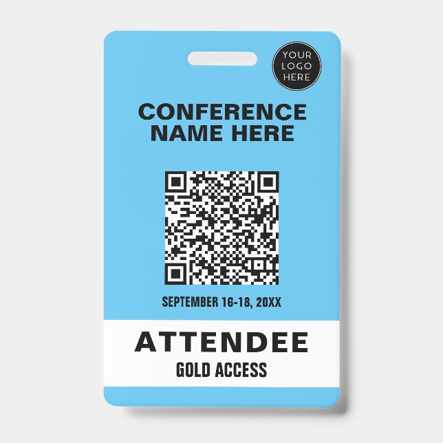 Solid Blue Conference Event Badge ID Badge (Front)