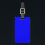 Solid Blue Luggage Tag<br><div class="desc">Luggage tag with name and address on a solid blue background colour. Personalise with your name and address information using the easy templates. Font colour,  font style,  and font size are customisable.</div>