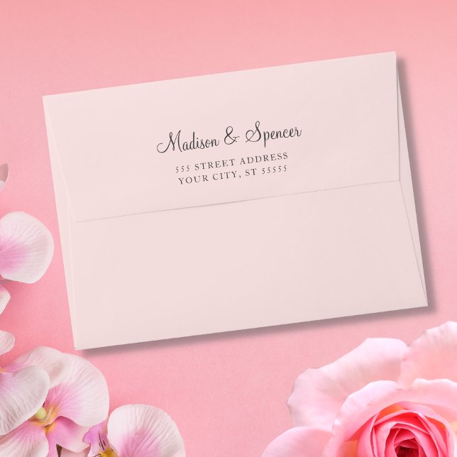 Solid Blush Pink Pastel Wedding 5x7 Envelope (Creator Uploaded)