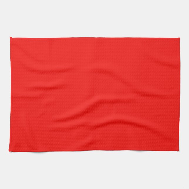 Solid Bright Cherry Red Kitchen Towel (Horizontal)