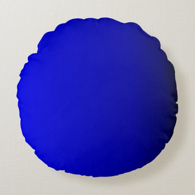 Solid Bright Cobalt Blue Round Cushion (Front)