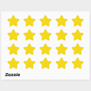 Solid bright lightning yellow star sticker
