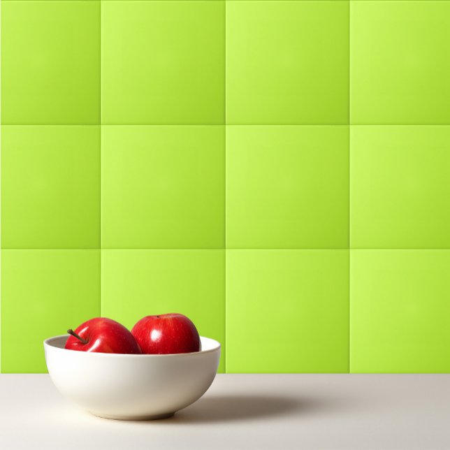 Solid bright lime light green ceramic tile (Creator Uploaded)