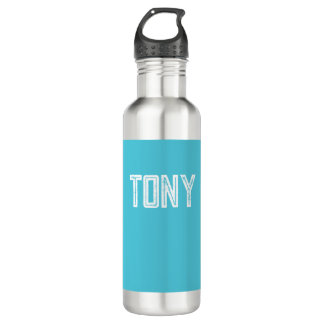 Solid Bright Sky Blue Custom Name Monogram 710 Ml Water Bottle