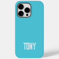 Solid Bright Sky Blue Custom Name Monogram