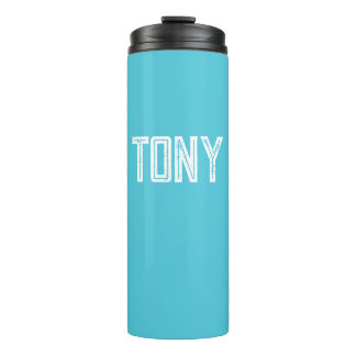 Solid Bright Sky Blue Custom Name Monogram Thermal Tumbler