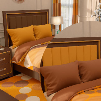 Solid Brown and Solid Orange  Pillowcase