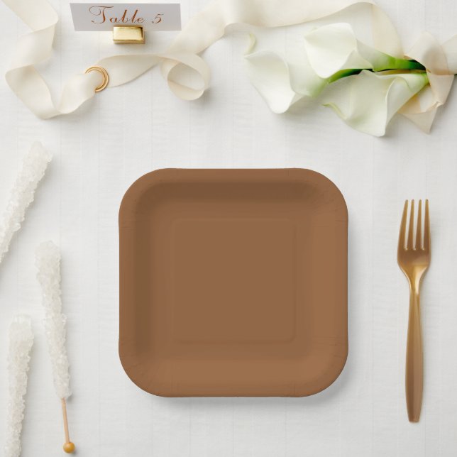 Solid brown colour napkins paper plate (Wedding)