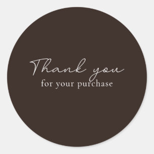 solid brown, Thank you for your purchase Classic Round Sticker