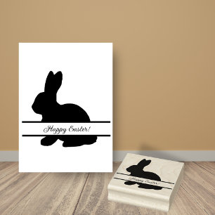 Solid Bunny Monogram Return Address Rubber Stamp
