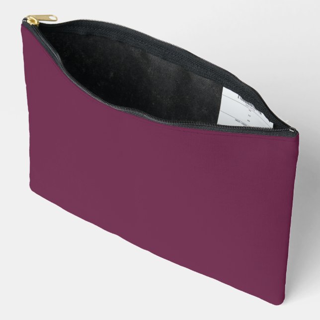 Solid Burgundy Print Cut Sew Accessory Pouch (Open)