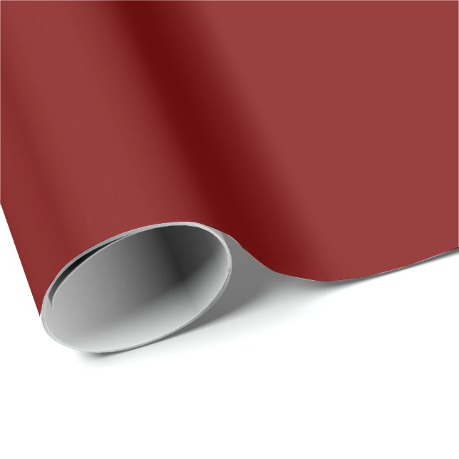 Solid Burgundy Red Colored Wrapping Paper (Roll Corner)