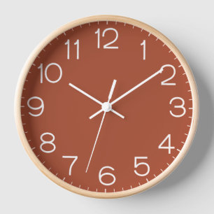 Solid Burnt Orange Clock