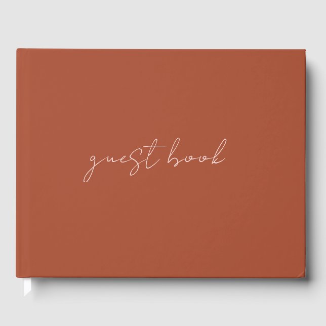 Solid Burnt Orange  Guest Book (Front)